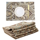 Shailaja Creations Placemats for Dining Table Set of 6, Heat Resistant and Antiskid Table Mats Washable, Printed Place Mat for Home Kitchen Table Decor (45×30 CM) Coffee