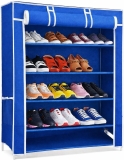 Jaya Store Plastic Shoe Stand(BLUE, 4 Shelves, DIY(Do-It-Yourself))