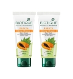 Biotique Papaya Deep Cleanse Face Wash | Gentle Exfoliation | Visibly Glowing Skin | 100% Botanical Extracts| Suitable for All Skin Types | 2x100ml